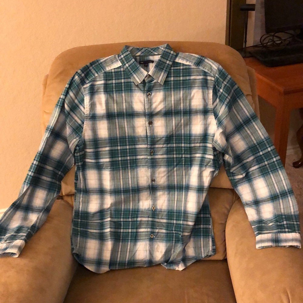 Gap, long sleeve button plaid shirt